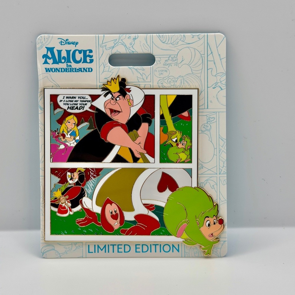 Disney D23 Alice In Wonderland 75th Anniversary Pin LE 400 Queen of Hearts Comic